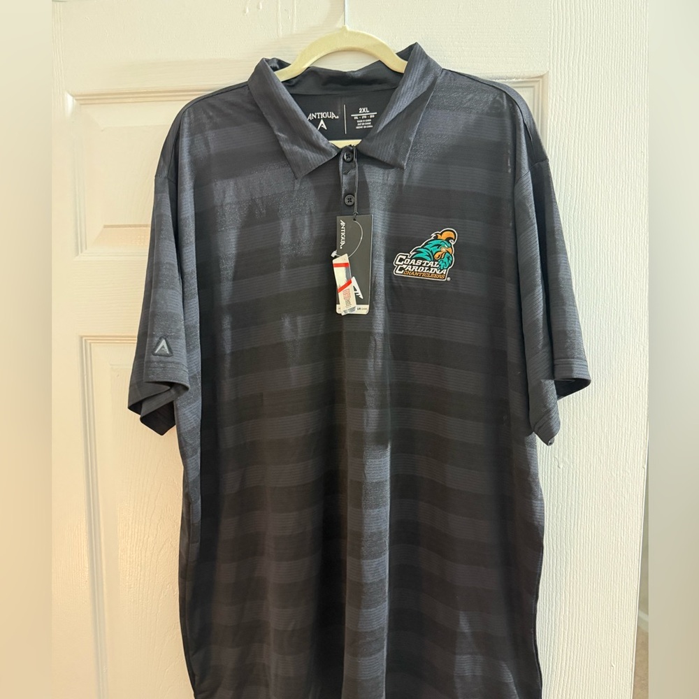 Coastal Carolina Chanticleers Antigua Compass Polo - Black